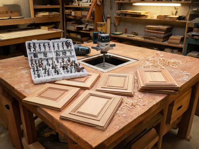 Cabinet shop using Freud router bits